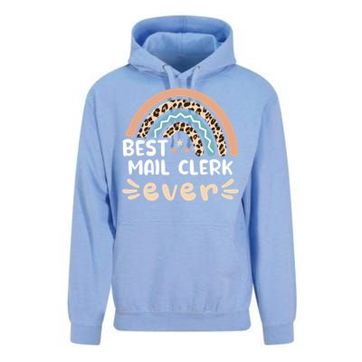 Best Mail Clerk Ever Leopard Rainbow Mom Gift Unisex Surf Hoodie