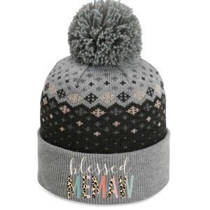 Blessed Memaw Cute Leopard Print The Baniff Cuffed Pom Beanie