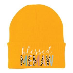 Blessed Memaw Cute Leopard Print Knit Cap Winter Beanie