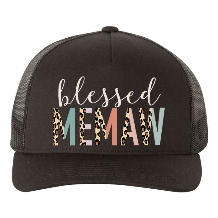 Blessed Memaw Cute Leopard Print Yupoong Adult 5-Panel Trucker Hat