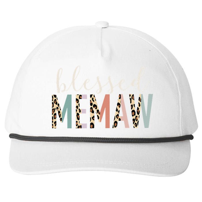 Blessed Memaw Cute Leopard Print Snapback Five-Panel Rope Hat