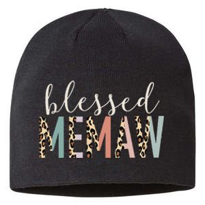 Blessed Memaw Cute Leopard Print Sustainable Beanie