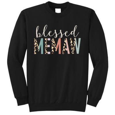 Blessed Memaw Cute Leopard Print Tall Sweatshirt