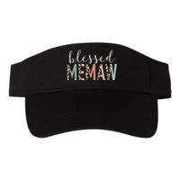 Blessed Memaw Cute Leopard Print Valucap Bio-Washed Visor