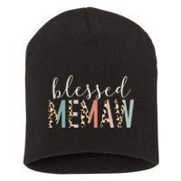 Blessed Memaw Cute Leopard Print Short Acrylic Beanie