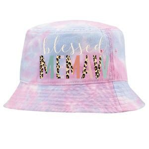 Blessed Memaw Cute Leopard Print Tie-Dyed Bucket Hat