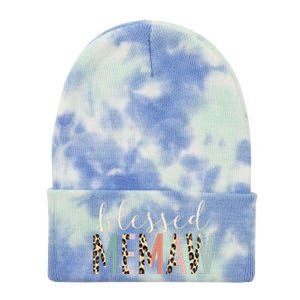 Blessed Memaw Cute Leopard Print Tie Dye 12in Knit Beanie