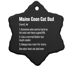 Best Maine Coon Cat Dad Ever Definition Funny Cat Lover Great Gift Ceramic Star Ornament