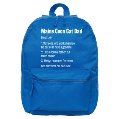 Best Maine Coon Cat Dad Ever Definition Funny Cat Lover Great Gift 16 in Basic Backpack