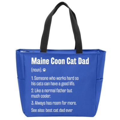 Best Maine Coon Cat Dad Ever Definition Funny Cat Lover Great Gift Zip Tote Bag