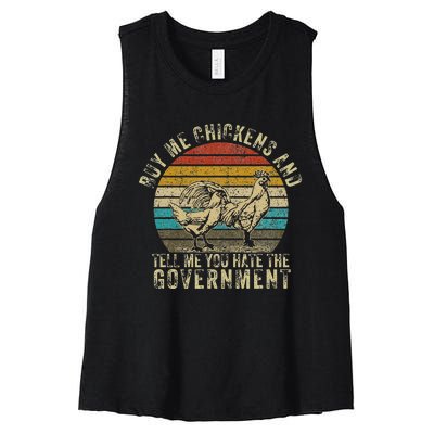 Buy Me Chickens And Tell Me You Hate The Government Women's Racerback Cropped Tank