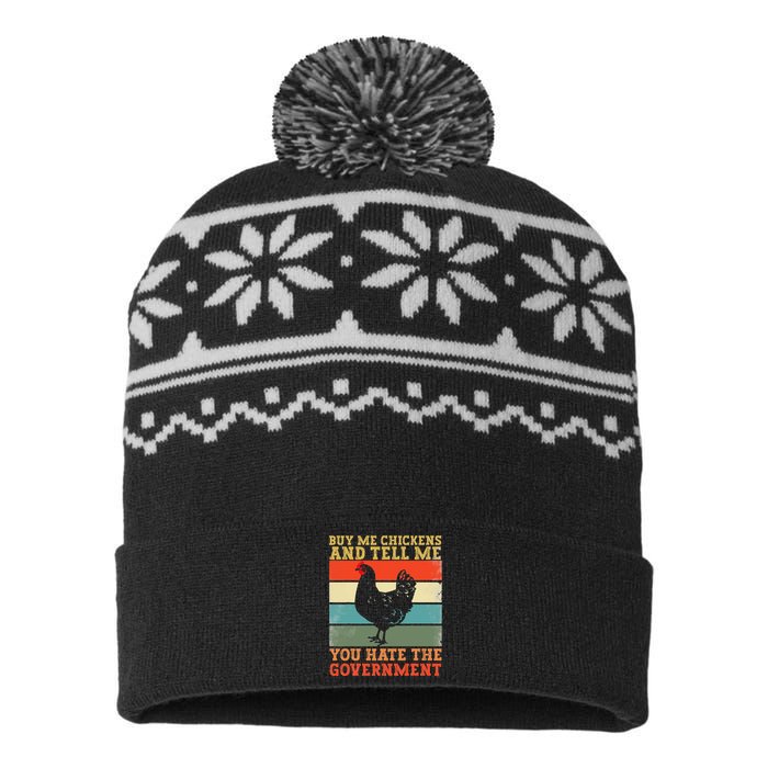 Buy Me Chickens And Tell Me You Hate The Government Vintage USA-Made Snowflake Beanie