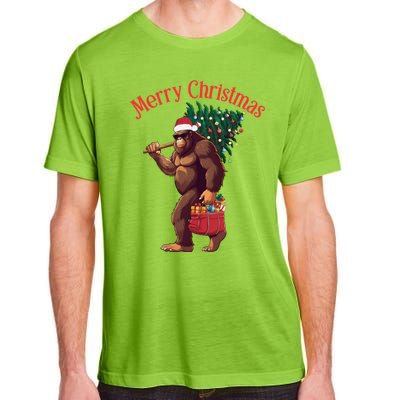 Bigfoot Merry Christmas Tree Lights Sasquatch Xmas Santa Cute Gift Adult ChromaSoft Performance T-Shirt