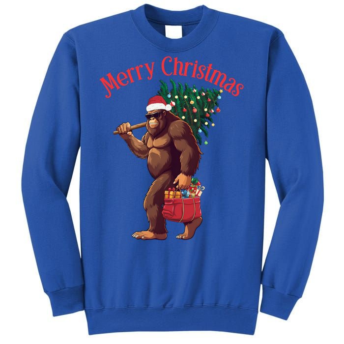 Bigfoot Merry Christmas Tree Lights Sasquatch Xmas Santa Cute Gift Sweatshirt