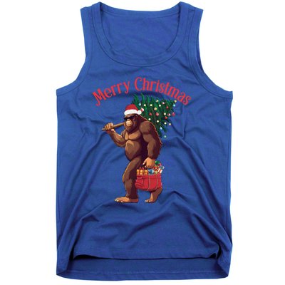 Bigfoot Merry Christmas Tree Lights Sasquatch Xmas Santa Cute Gift Tank Top