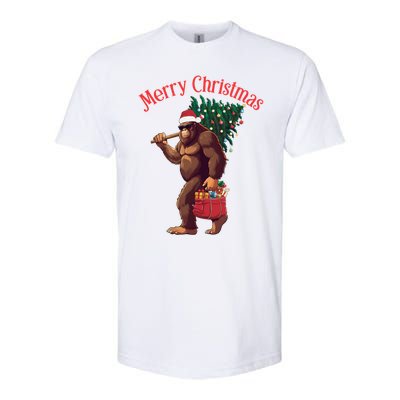 Bigfoot Merry Christmas Tree Lights Sasquatch Xmas Santa Cute Gift Softstyle CVC T-Shirt