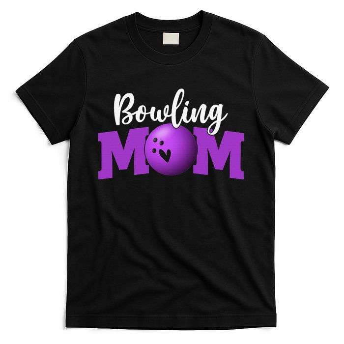 Bowling Mom Cute Letter Print Cute Mother's Day T-Shirt