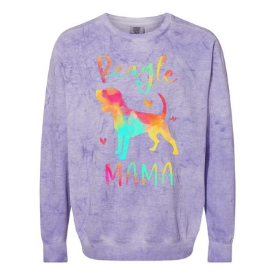 Beagle Mama Colorful Beagle Gifts Dog Mom Colorblast Crewneck Sweatshirt