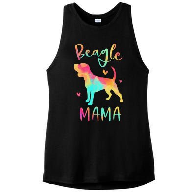 Beagle Mama Colorful Beagle Gifts Dog Mom Ladies PosiCharge Tri-Blend Wicking Tank