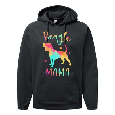 Beagle Mama Colorful Beagle Gifts Dog Mom Performance Fleece Hoodie