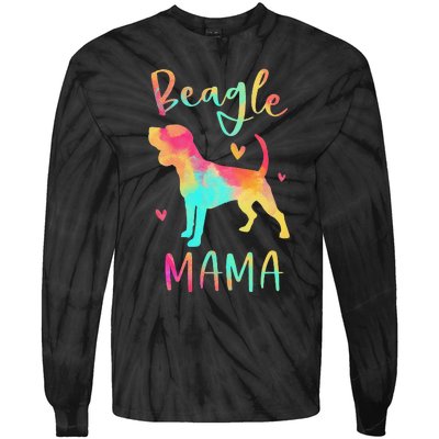 Beagle Mama Colorful Beagle Gifts Dog Mom Tie-Dye Long Sleeve Shirt