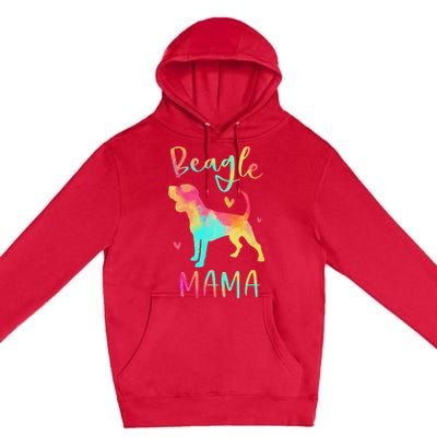 Beagle Mama Colorful Beagle Gifts Dog Mom Premium Pullover Hoodie