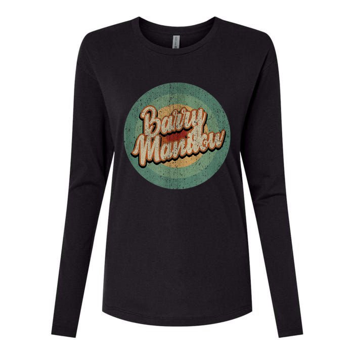 Barry Manilow Circle Retro Vintage Music Womens Cotton Relaxed Long Sleeve T-Shirt