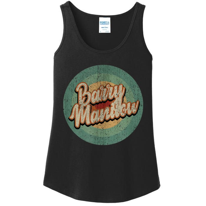 Barry Manilow Circle Retro Vintage Music Ladies Essential Tank