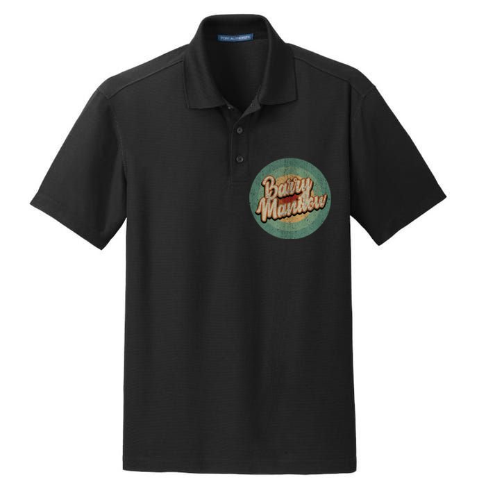 Barry Manilow Circle Retro Vintage Music Dry Zone Grid Polo