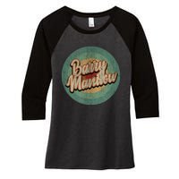 Barry Manilow Circle Retro Vintage Music Women's Tri-Blend 3/4-Sleeve Raglan Shirt