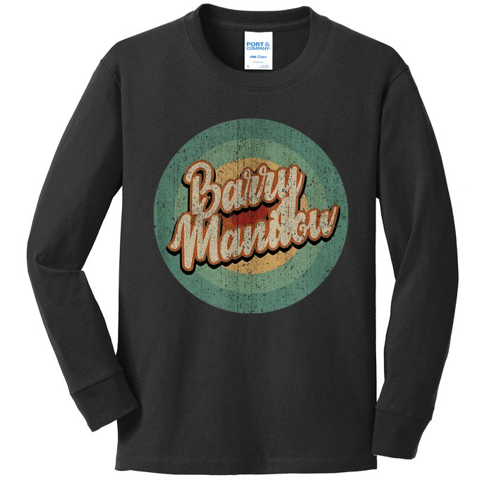 Barry Manilow Circle Retro Vintage Music Kids Long Sleeve Shirt