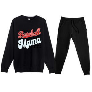 Baseball Mama Checkered Baseball Premium Crewneck Sweatsuit Set