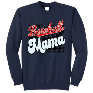 Baseball Mama Checkered Baseball Tall Sweatshirt