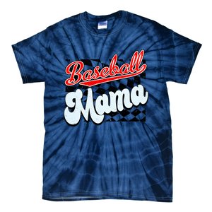 Baseball Mama Checkered Baseball Tie-Dye T-Shirt