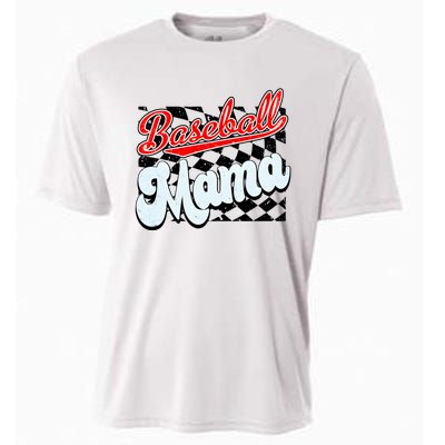 Baseball Mama Checkered Baseball Cooling Performance Crew T-Shirt