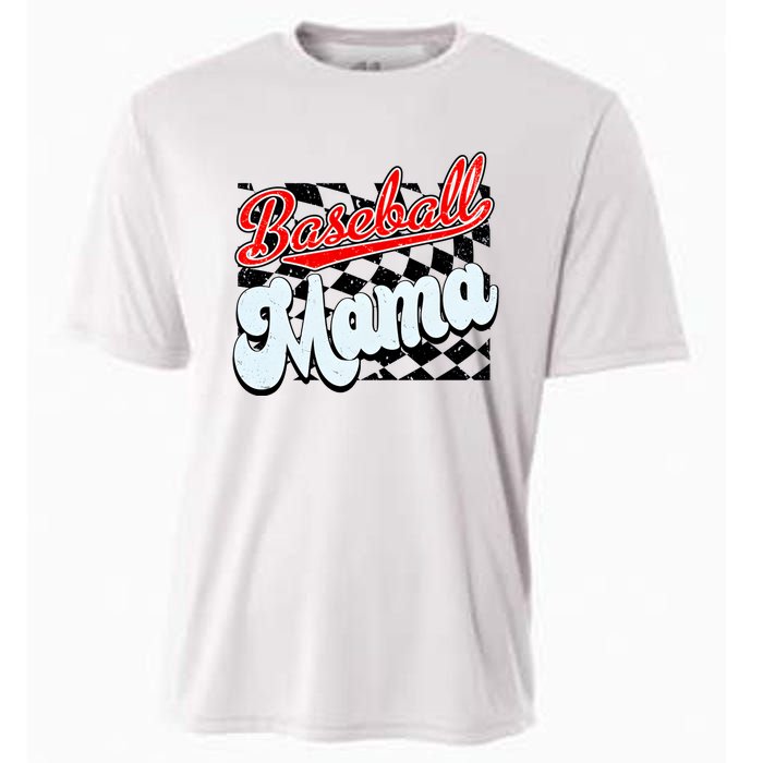 Baseball Mama Checkered Baseball Cooling Performance Crew T-Shirt