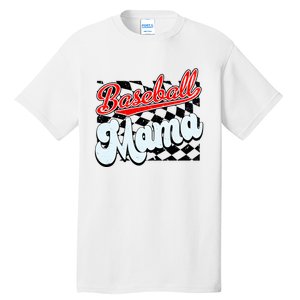 Baseball Mama Checkered Baseball Tall T-Shirt