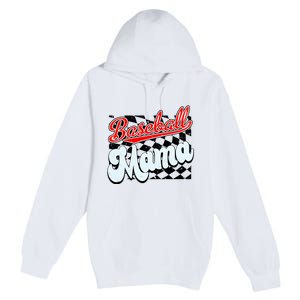 Baseball Mama Checkered Baseball Premium Pullover Hoodie