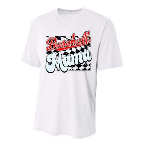 Baseball Mama Checkered Baseball Performance Sprint T-Shirt