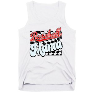 Baseball Mama Checkered Baseball Tank Top