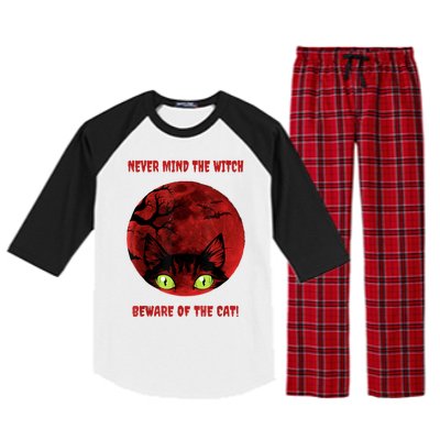 Blood Moon Cat Never Mind The Witch Gift Raglan Sleeve Pajama Set