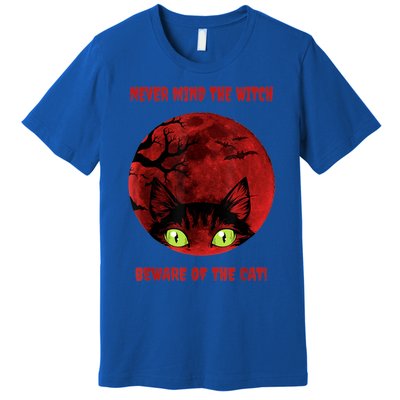 Blood Moon Cat Never Mind The Witch Gift Premium T-Shirt