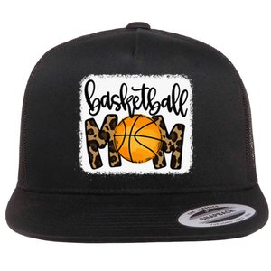 Basketball Mom Cute Leopard Basketball Gifts for Mama Flat Bill Trucker Hat