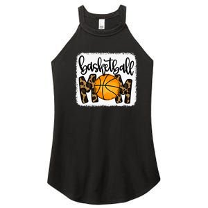 Basketball Mom Cute Leopard Basketball Gifts for Mama Women's Perfect Tri Rocker Tank