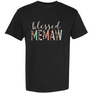 Blessed Memaw Cute Leopard happy mother's day Garment-Dyed Heavyweight T-Shirt