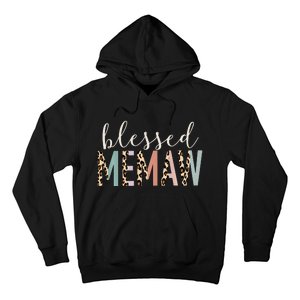 Blessed Memaw Cute Leopard happy mother's day Hoodie