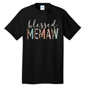 Blessed Memaw Cute Leopard happy mother's day Tall T-Shirt