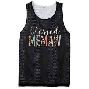 Blessed Memaw Cute Leopard happy mother's day Mesh Reversible Basketball Jersey Tank