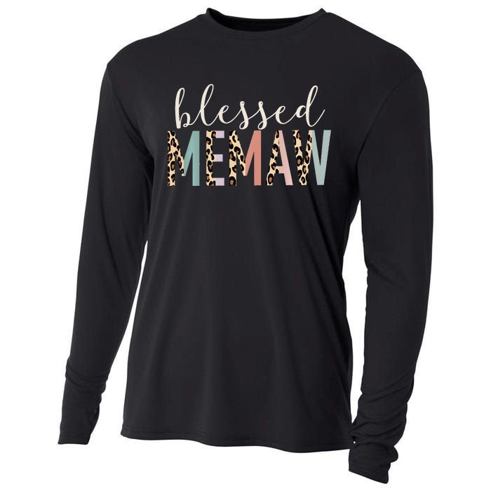 Blessed Memaw Cute Leopard happy mother's day Cooling Performance Long Sleeve Crew