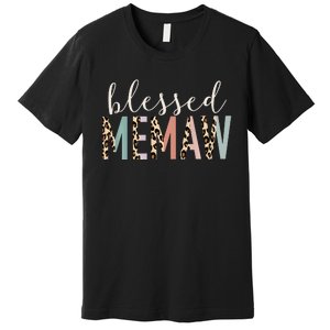 Blessed Memaw Cute Leopard happy mother's day Premium T-Shirt